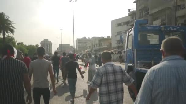 Unidentified People Demonstrating Iraqi Government 2019 Iraqi Protests Also Named — 비디오