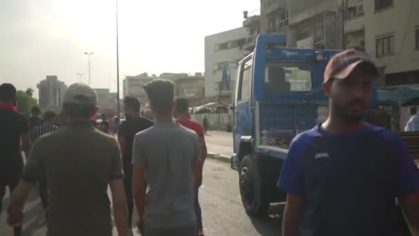 Unidentified People Demonstrating Iraqi Government 2019 Iraqi Protests Also Named — 비디오