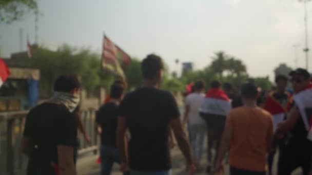 Unidentified People Demonstrating Iraqi Government 2019 Iraqi Protests Also Named — 비디오