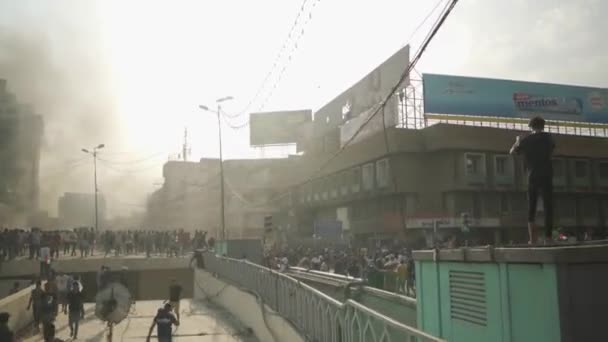 Unidentified People Demonstrating Iraqi Government 2019 Iraqi Protests Also Named — Stok video