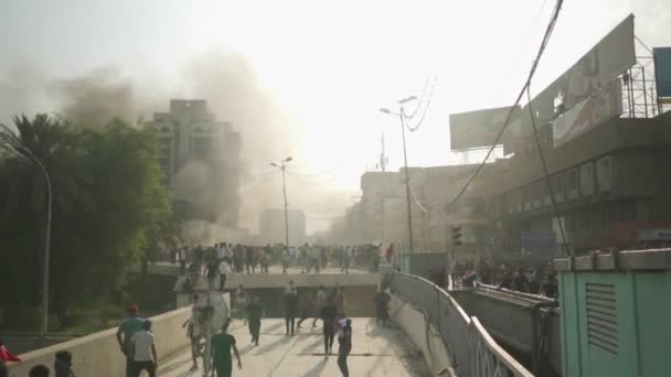 Unidentified People Demonstrating Iraqi Government 2019 Iraqi Protests Also Named — Video Stock