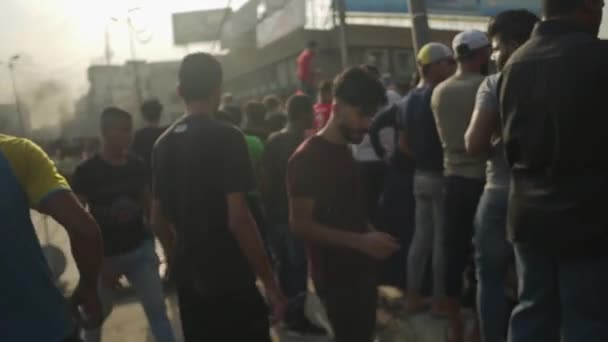 Unidentified People Demonstrating Iraqi Government 2019 Iraqi Protests Also Named — Video Stock