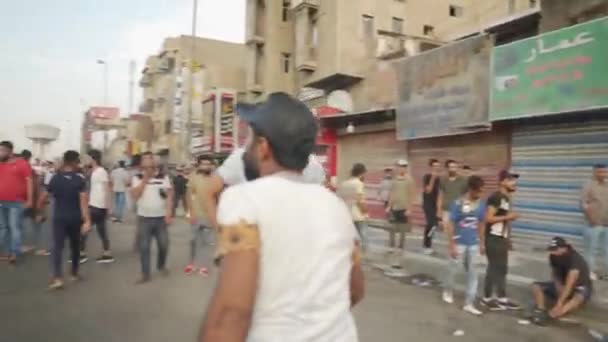 Unidentified People Demonstrating Iraqi Government 2019 Iraqi Protests Also Named — Video