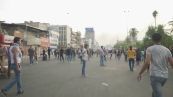 Unidentified People Demonstrating Iraqi Government 2019 Iraqi Protests Also Named — Vídeos de Stock