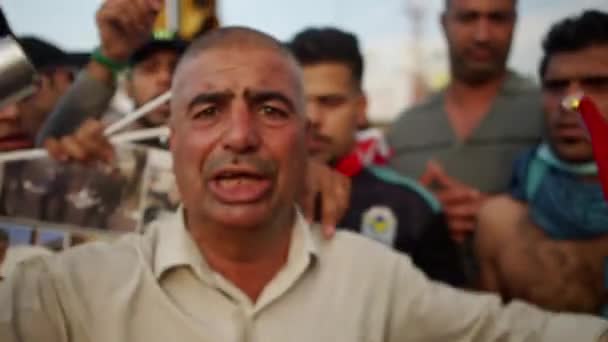 Unidentified People Demonstrating Iraqi Government 2019 Iraqi Protests Also Named — Vídeo de Stock