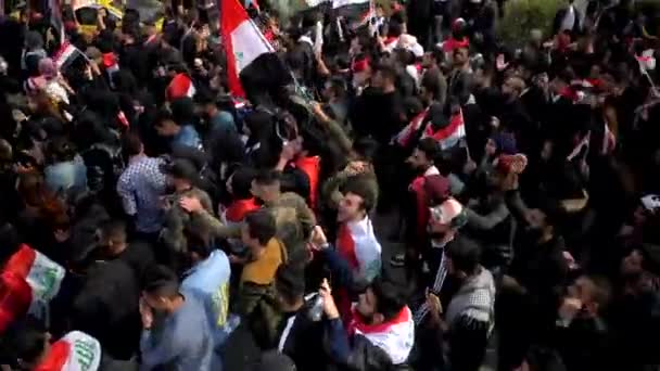 Unidentified People Demonstrating Iraqi Government 2019 Iraqi Protests Also Named — 图库视频影像