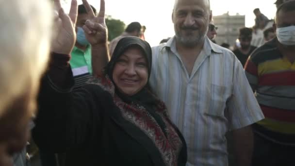 Unidentified People Demonstrating Iraqi Government 2019 Iraqi Protests Also Named — Vídeo de Stock