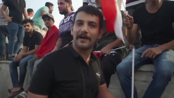 Unidentified People Demonstrating Iraqi Government 2019 Iraqi Protests Also Named — 비디오