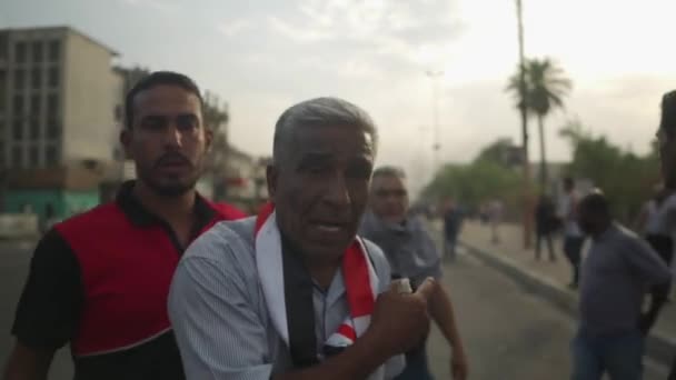 Unidentified People Demonstrating Iraqi Government 2019 Iraqi Protests Also Named — Vídeos de Stock