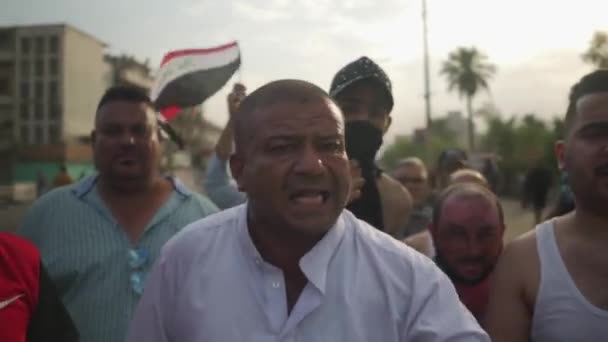 Unidentified People Demonstrating Iraqi Government 2019 Iraqi Protests Also Named — Vídeo de Stock