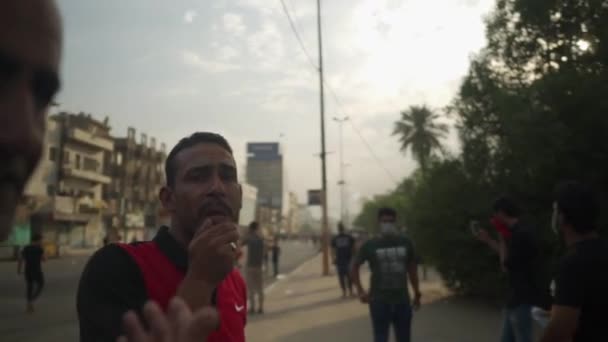 Unidentified People Demonstrating Iraqi Government 2019 Iraqi Protests Also Named — Wideo stockowe