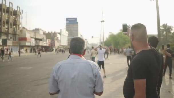 Unidentified People Demonstrating Iraqi Government 2019 Iraqi Protests Also Named — 비디오