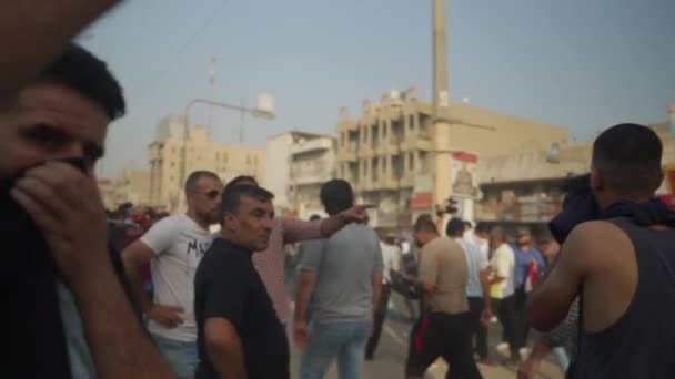 Unidentified People Demonstrating Iraqi Government 2019 Iraqi Protests Also Named — 图库视频影像