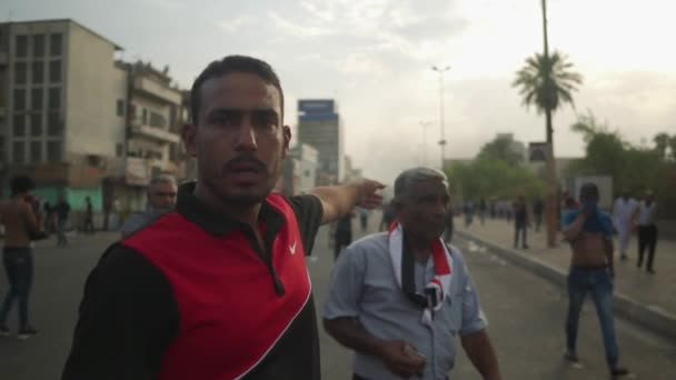 Unidentified People Demonstrating Iraqi Government 2019 Iraqi Protests Also Named — Vídeo de Stock