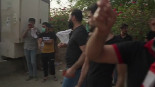Unidentified People Demonstrating Iraqi Government 2019 Iraqi Protests Also Named — Video Stock