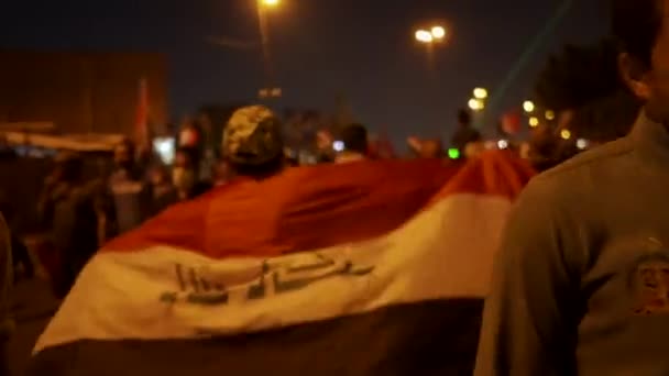 2019 Daki Irak Protestolarında Irak Hükümetine Karşı Gösteri Yapan Kimliği — Stok video