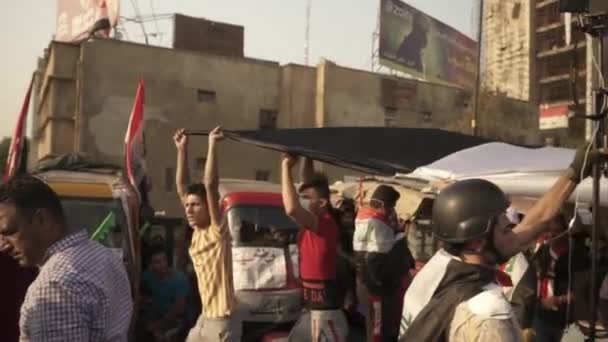 Unidentified People Demonstrating Iraqi Government 2019 Iraqi Protests Also Named — 비디오