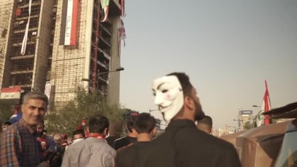 Unidentified People Demonstrating Iraqi Government 2019 Iraqi Protests Also Named — Vídeo de Stock