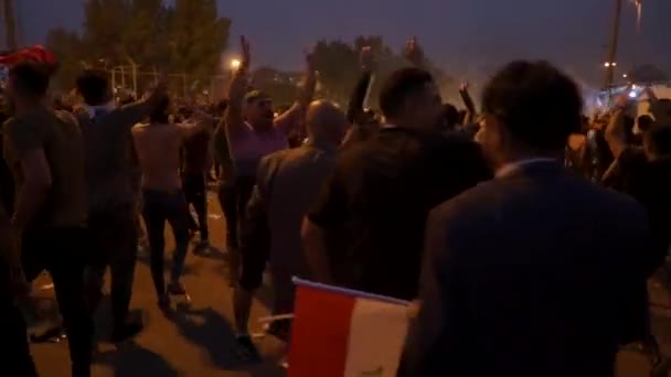 Unidentified People Demonstrating Iraqi Government 2019 Iraqi Protests Also Named — Wideo stockowe