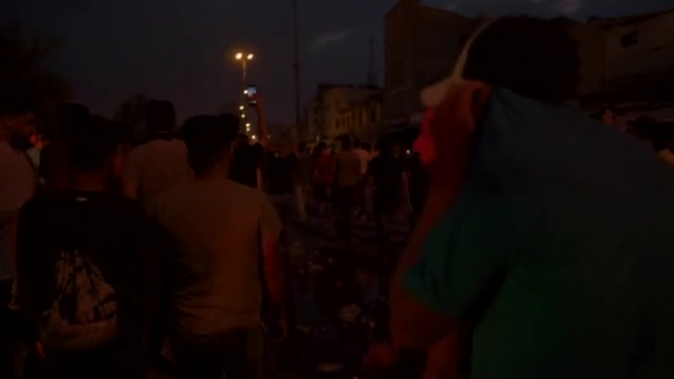 Unidentified People Demonstrating Iraqi Government 2019 Iraqi Protests Also Named — Stock Video