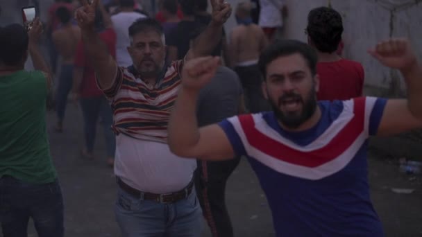 Unidentified People Demonstrating Iraqi Government 2019 Iraqi Protests Also Named — Stockvideo