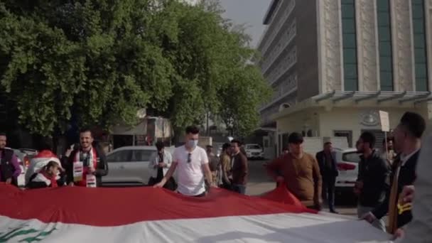 Unidentified People Demonstrating Iraqi Government 2019 Iraqi Protests Also Named — Stock videók