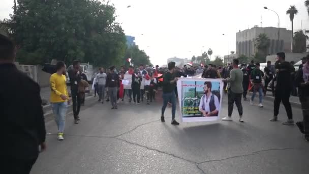 Unidentified People Demonstrating Iraqi Government 2019 Iraqi Protests Also Named — Stockvideo
