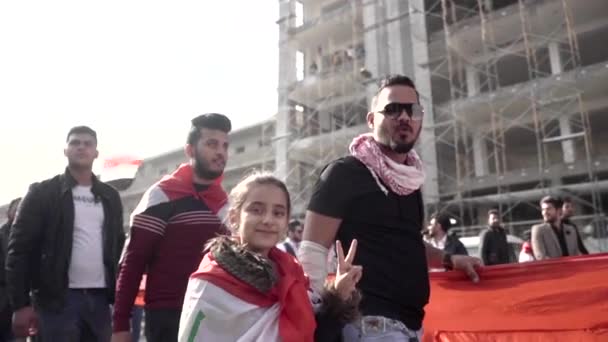 Unidentified People Demonstrating Iraqi Government 2019 Iraqi Protests Also Named — Stockvideo