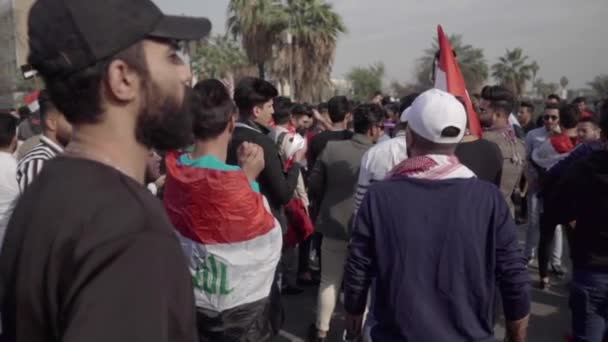 Unidentified People Demonstrating Iraqi Government 2019 Iraqi Protests Also Named — Vídeos de Stock