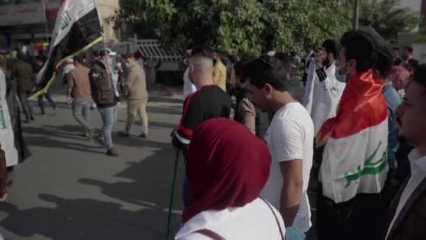 Unidentified People Demonstrating Iraqi Government 2019 Iraqi Protests Also Named — Vídeos de Stock