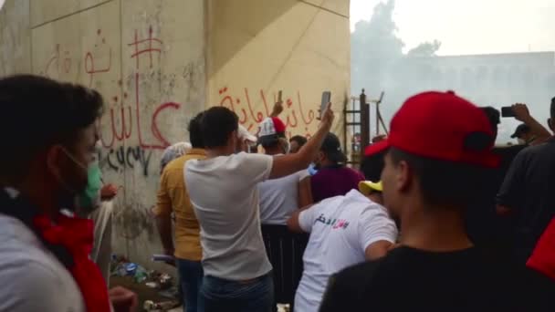 Unidentified People Demonstrating Iraqi Government 2019 Iraqi Protests Also Named — 비디오