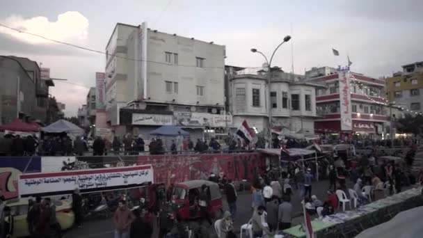 Unidentified People Demonstrating Iraqi Government 2019 Iraqi Protests Also Named — Video