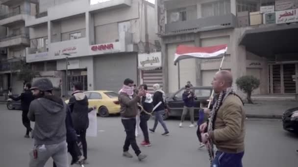 Unidentified People Demonstrating Iraqi Government 2019 Iraqi Protests Also Named — Stockvideo