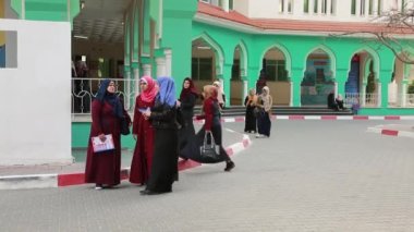 Female students at the Islamic University of Gaza in Gaza City, West Bank, the largest city of the State of Palestine, circa August 2021