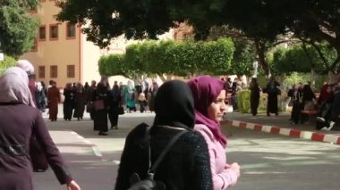 Female students at the Islamic University of Gaza in Gaza City, West Bank, the largest city of the State of Palestine, circa August 2021