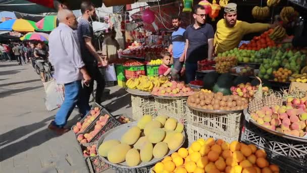 Unidentified People Market Gaza City West Bank Largest City State — 비디오