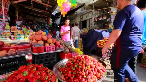 Unidentified People Market Gaza City West Bank Largest City State — Vídeos de Stock