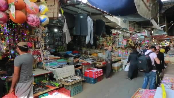 Persone Non Identificate Mercato Gaza City Cisgiordania Più Grande Città — Video Stock