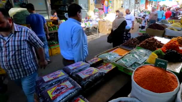 Unidentified People Market Gaza City West Bank Largest City State — Stockvideo