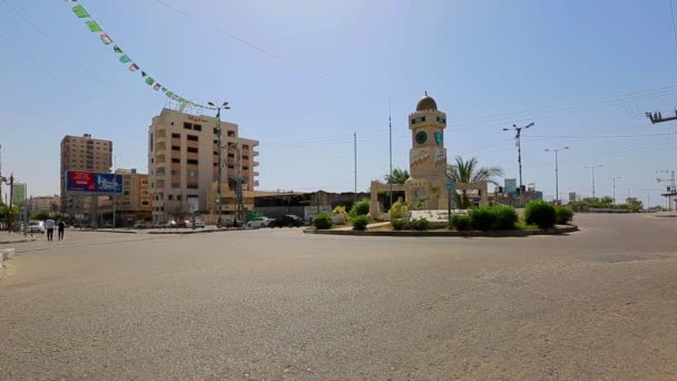 Unidentified People Street Traffic Gaza City West Bank Largest City — Vídeo de stock