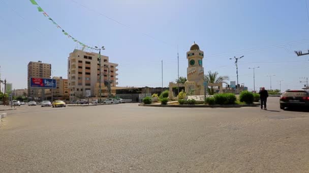 Unidentified People Street Traffic Gaza City West Bank Largest City — Vídeo de Stock