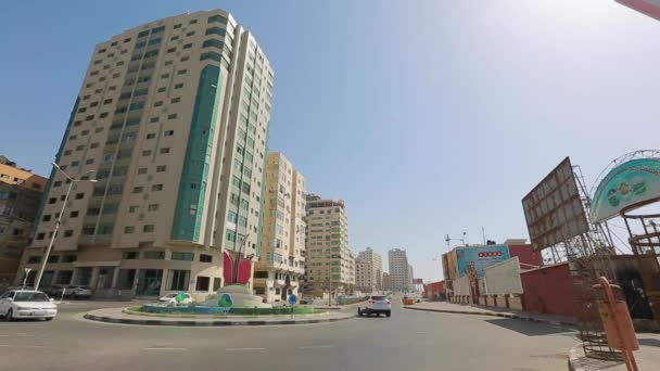 Unidentified People Street Traffic Gaza City West Bank Largest City — Stockvideo