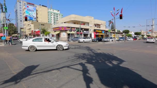 Unidentified People Street Traffic Gaza City West Bank Largest City — Stockvideo