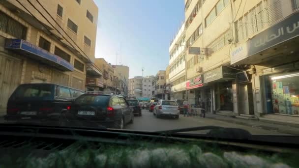 Tráfego Rua Visto Carro Movimento Cidade Gaza Cisjordânia Maior Cidade — Vídeo de Stock