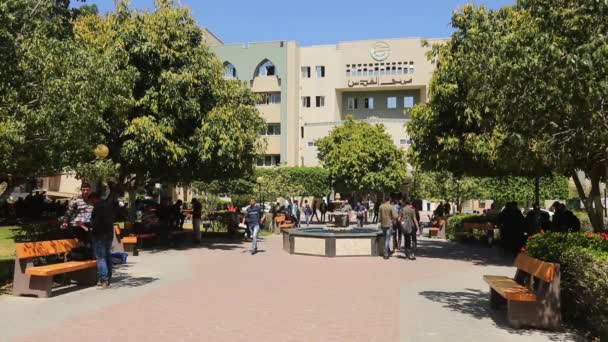 Φοιτητές Στο Ισλαμικό Πανεπιστήμιο Της Γάζας Στην Πόλη Της Γάζας — Αρχείο Βίντεο