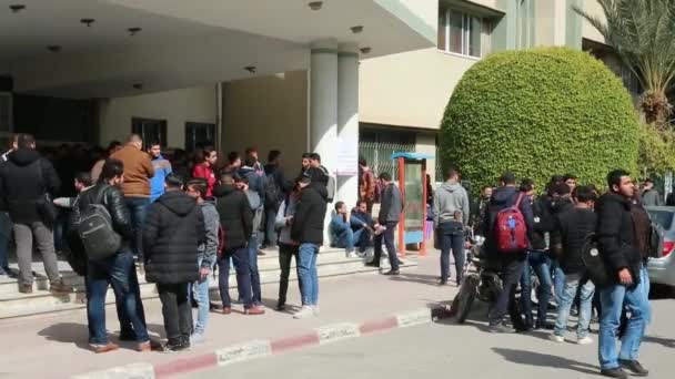 Students Islamic University Gaza Gaza City West Bank Largest City – stockvideo