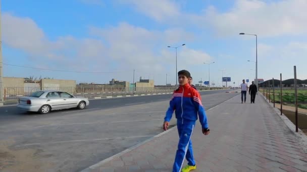 Traffico Stradale Gaza City Cisgiordania Più Grande Città Dello Stato — Video Stock