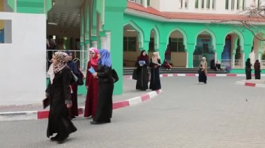 Female students at the Islamic University of Gaza in Gaza City, West Bank, the largest city of the State of Palestine, circa August 2021