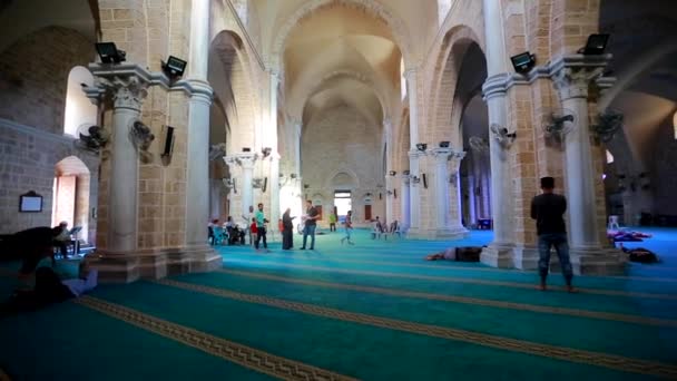 Rekaman Interior Masjid Agung Gaza Gaza Palestina — Stok Video