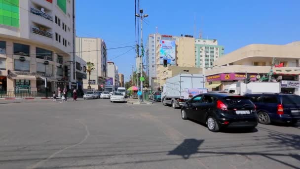 Straßenverkehr Gaza City Westjordanland Der Größten Stadt Des Staates Palästina — Stockvideo